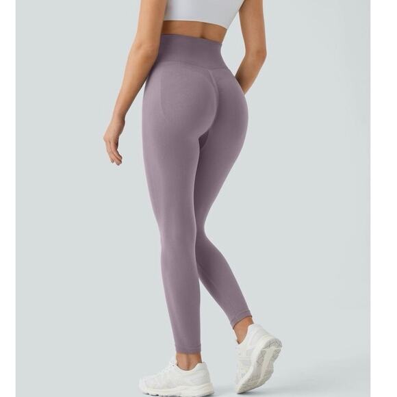 Halara Seamless Flow High Waisted Ruched Plain Leggings Nirvana Size Large NWT - Picture 1 of 13